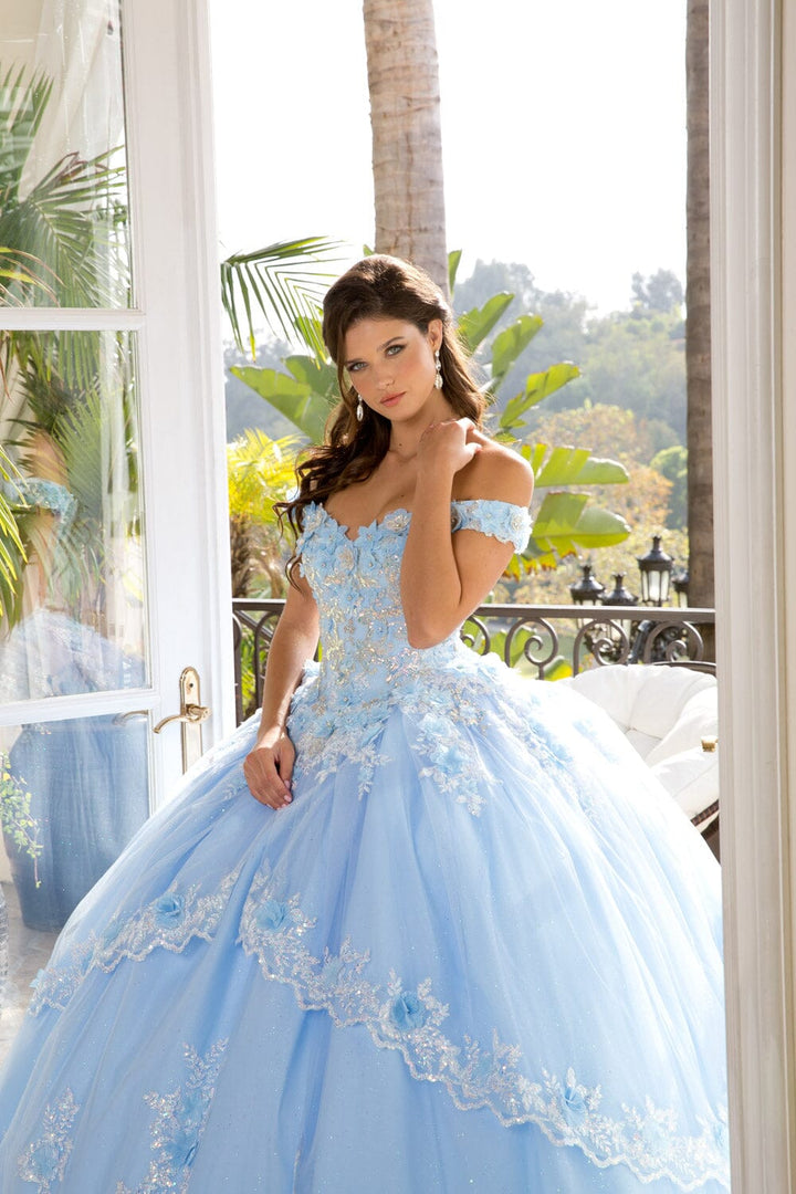 Embellished Off Shoulder Ball Gown by Petite Adele PQ1008