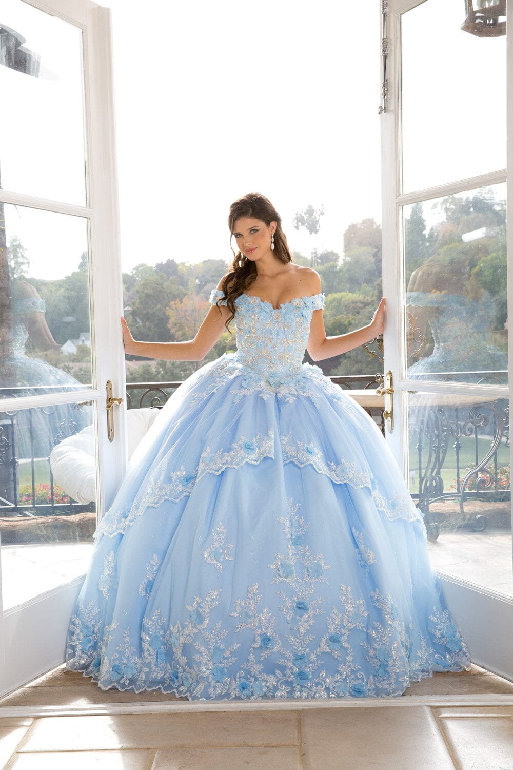 Embellished Off Shoulder Ball Gown by Petite Adele PQ1008