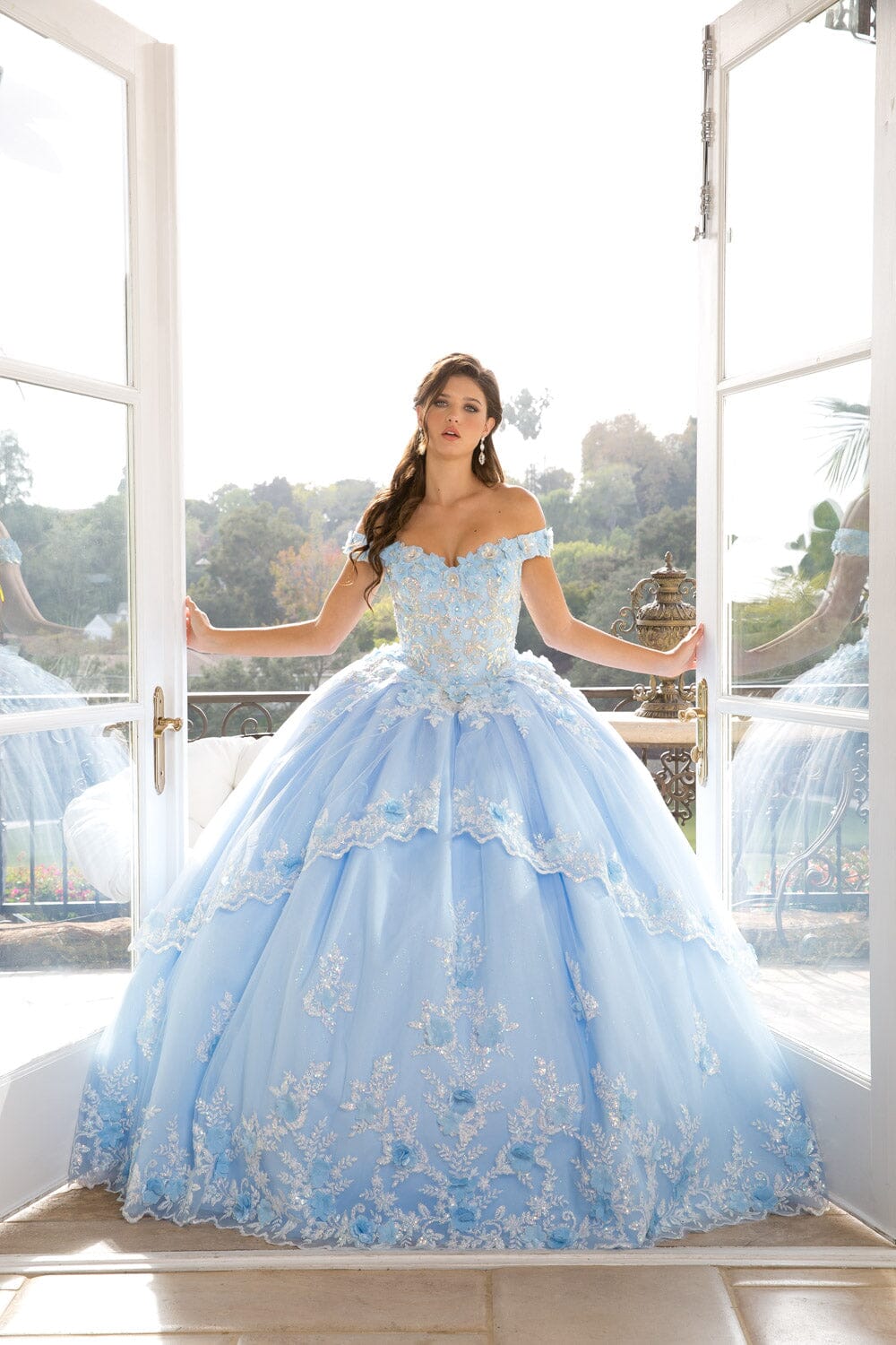 Embellished Off Shoulder Ball Gown by Petite Adele PQ1008