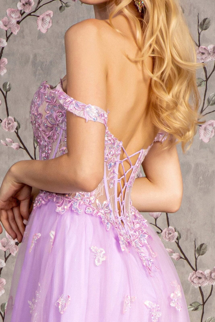 Embroidered Sweetheart A-line Slit Gown by GLS Gloria GL3206