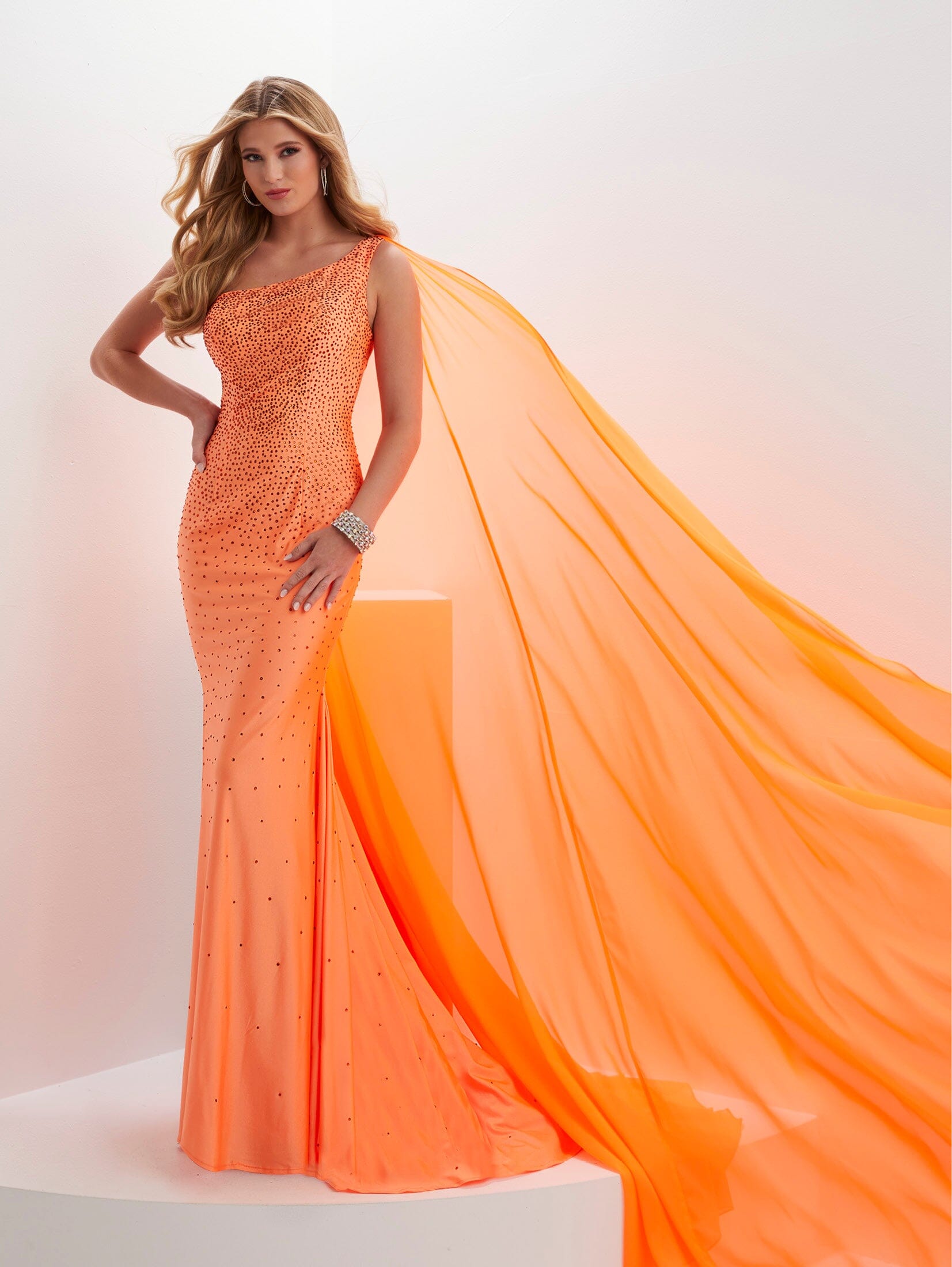 spandex dress designs Chic and Holland HF110530 - Long Beaded mesh (88% Polyester 12% spandex) Sheath Dress