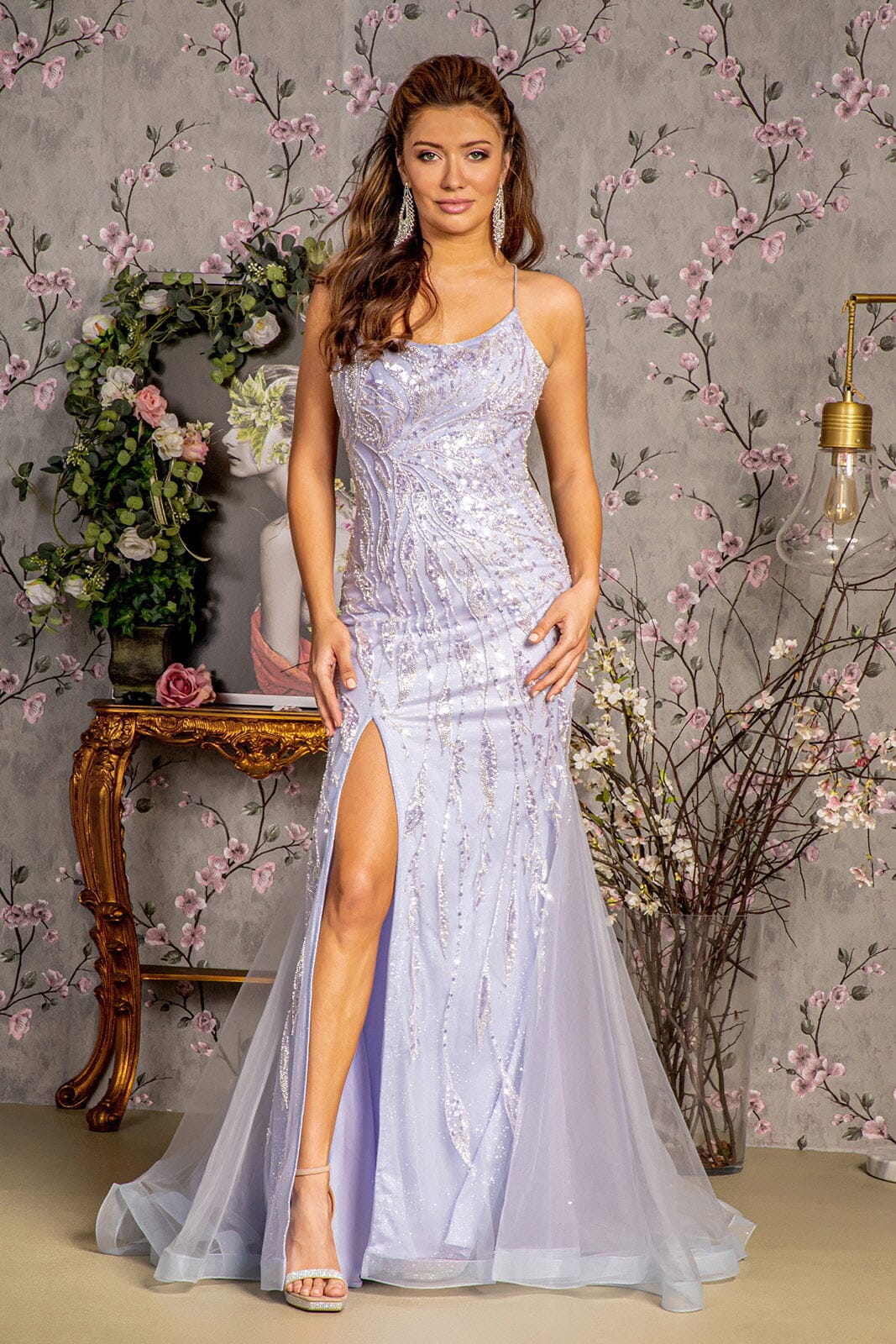 slim fit dress slacks Ellie Wilde 37068 Corset Long Formal Mermaid Fitted Prom Dress