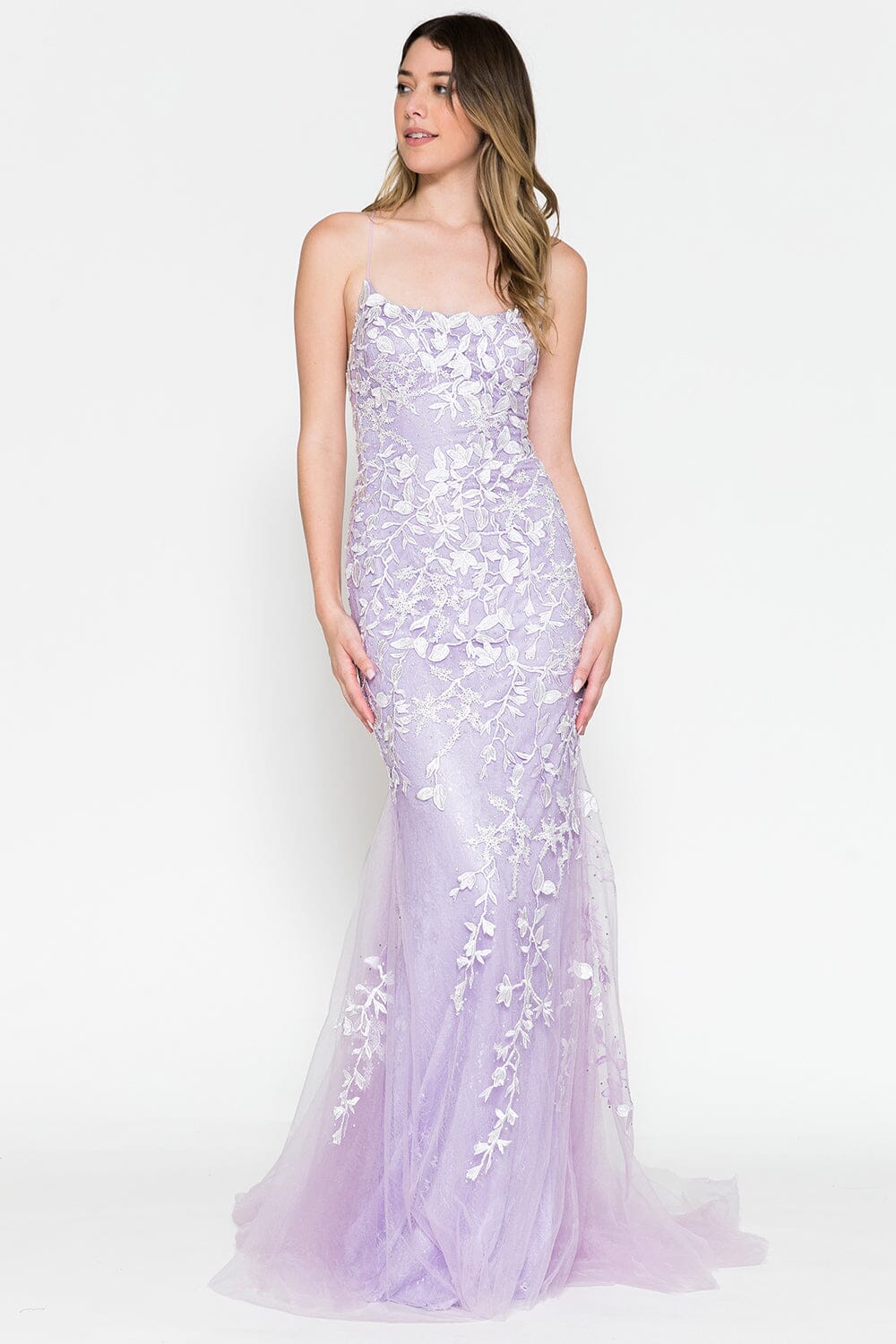 Fitted Embroidered Sleeveless Gown by Amelia Couture 799