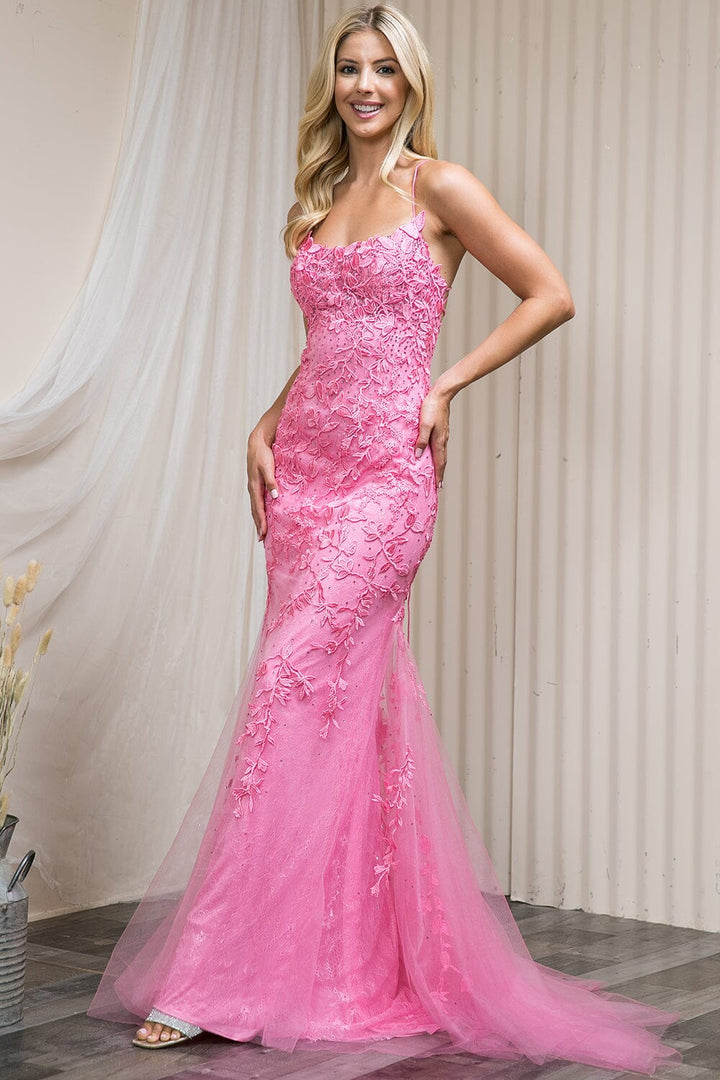 Fitted Embroidered Sleeveless Gown by Amelia Couture 799