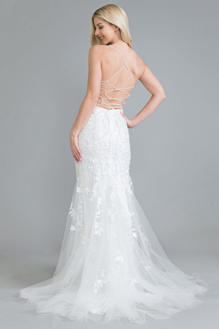 Fitted Embroidered Sleeveless Gown by Amelia Couture 799