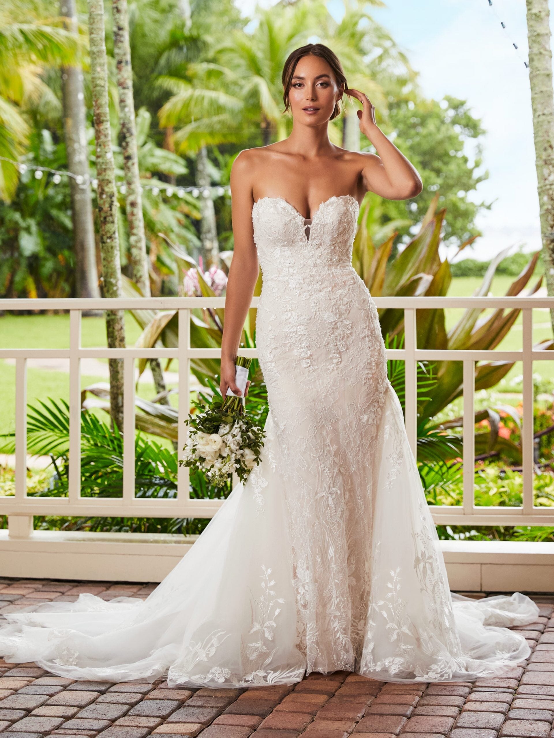 Fitted Lace Strapless Bridal Gown by Adrianna Papell 31221 Fitted Lace Strapless Bridal Gown by Adrianna Papell 31221