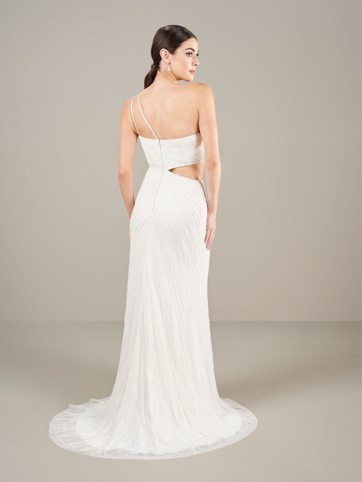 Fitted One Shoulder Bridal Dress by Adrianna Papell 40450