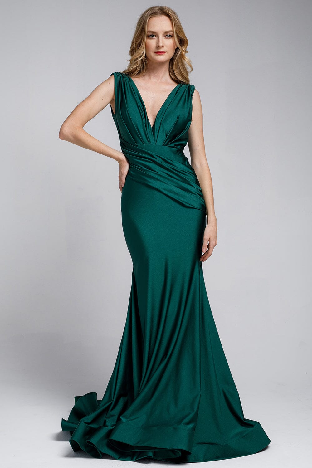 Fitted Sleeveless Lycra Gown by Amelia Couture 370