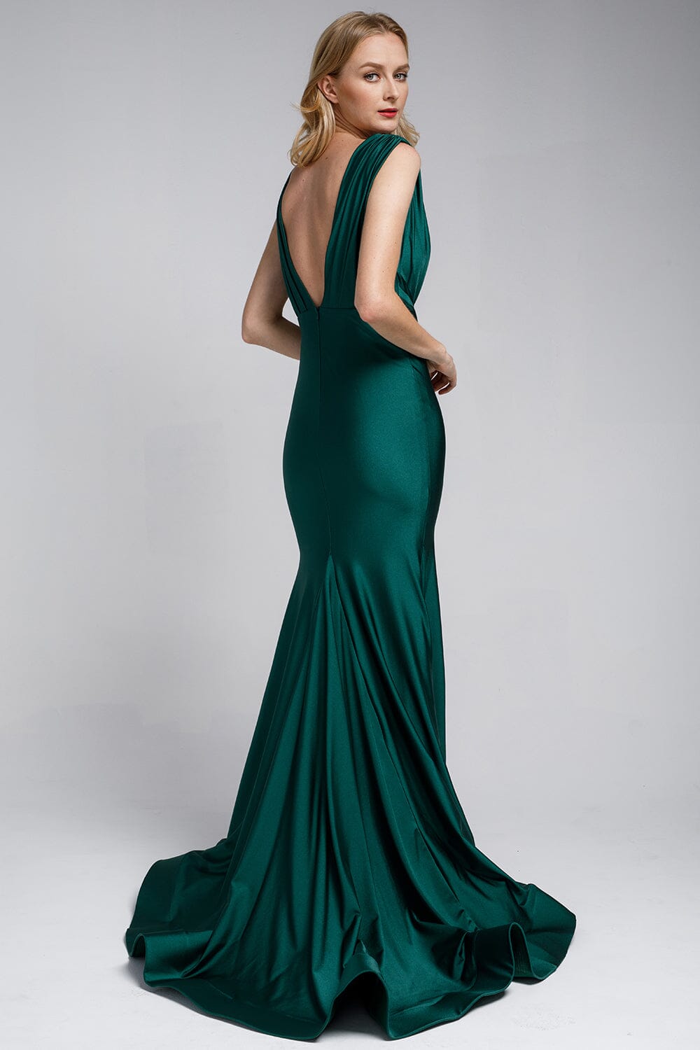 Fitted Sleeveless Lycra Gown by Amelia Couture 370