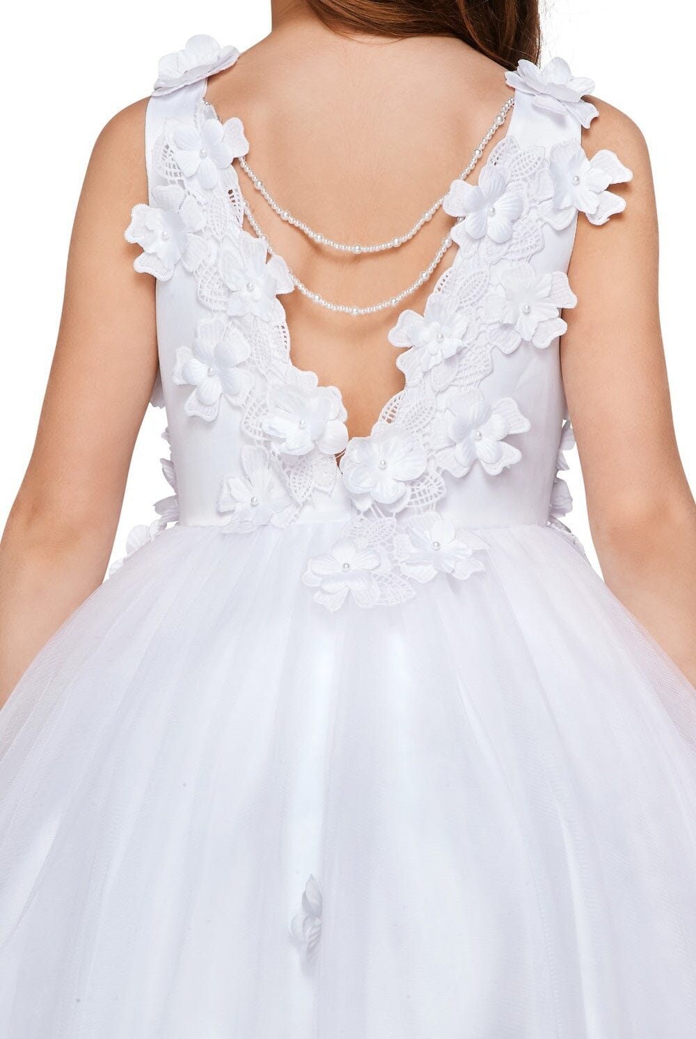 Girls 3D Applique High Low Dress by Cinderella Couture 5077