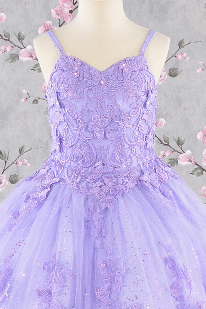 Girls 3D Butterfly Sleeveless Cape Gown by Elizabeth K GK114