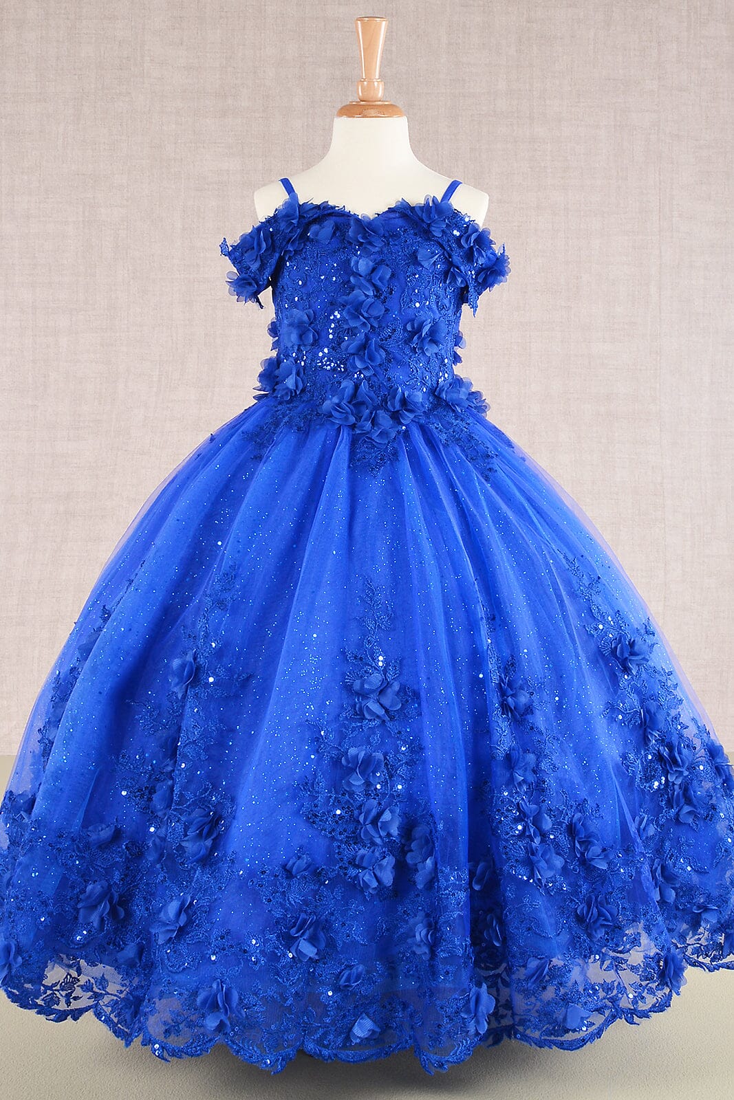 GK110 Girls 3D Floral Gown by Elizabeth KGK110
