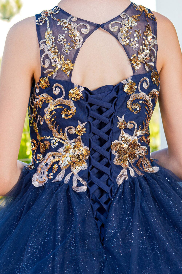 Girls Applique Sleeveless Gown by Cinderella Couture 5163