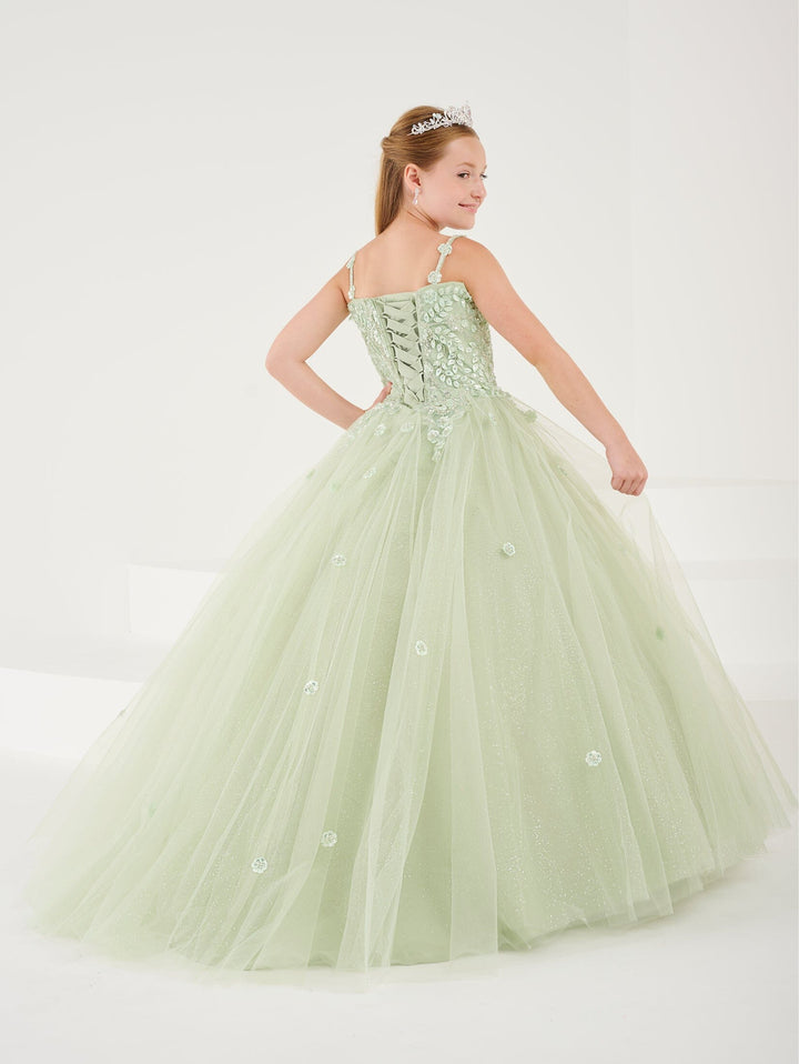 Girls Applique Sleeveless Gown by Tiffany Princess 13749