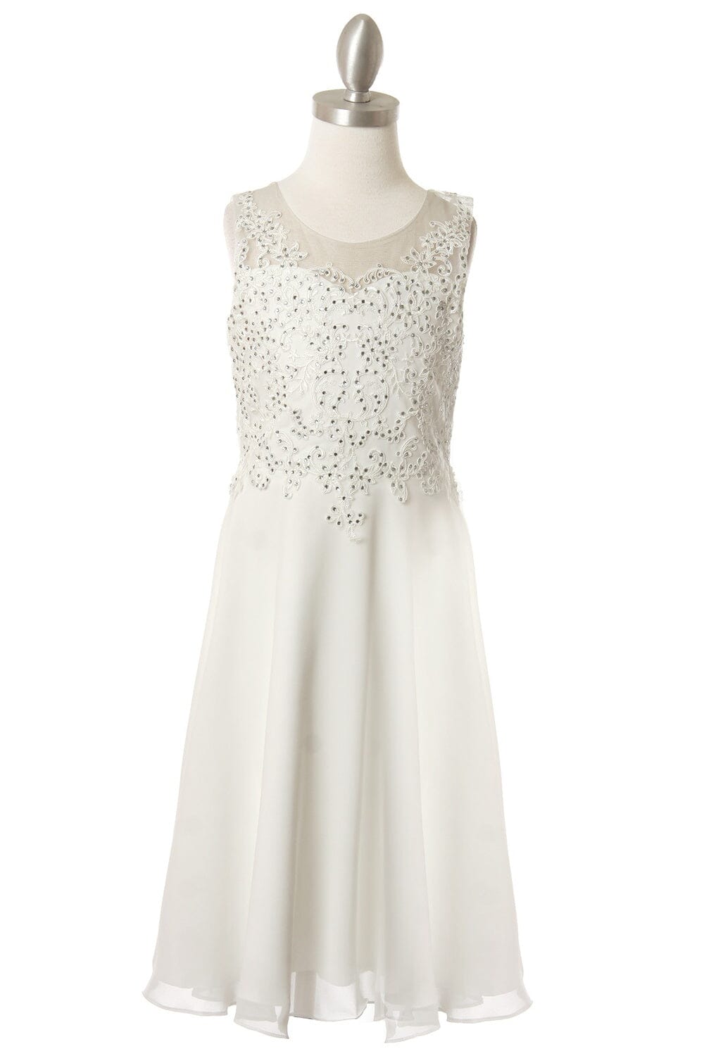 Girls Applique Tea Length Dress by Cinderella Couture 5089