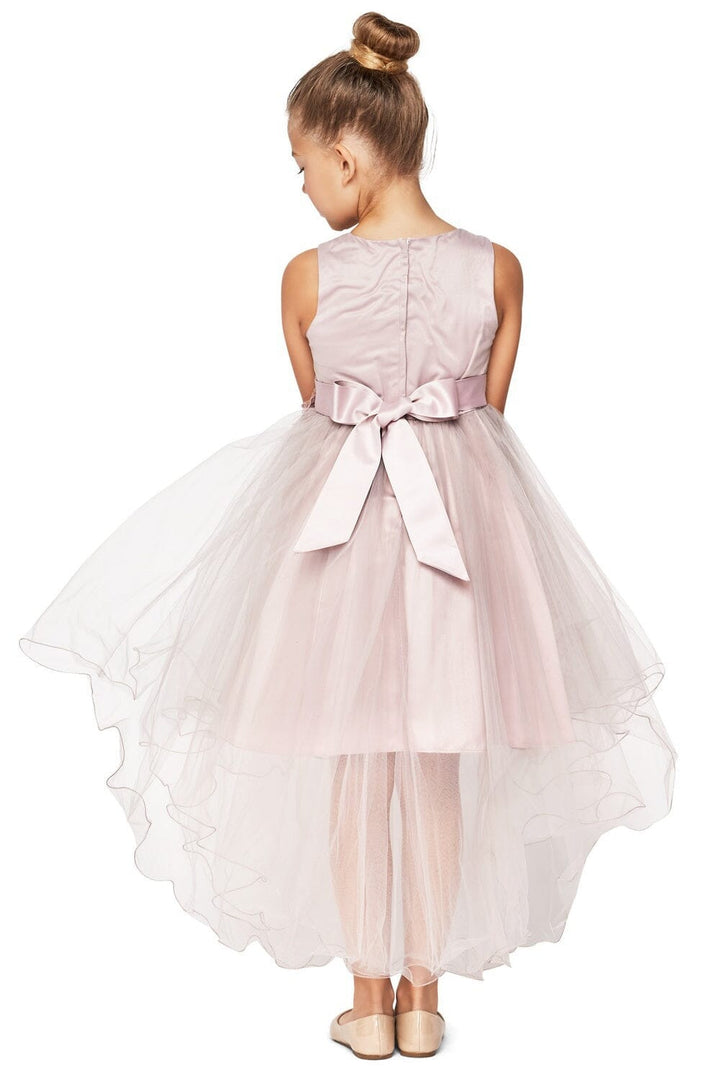 Girls Beaded High Low Tulle Dress by Cinderella Couture 9086