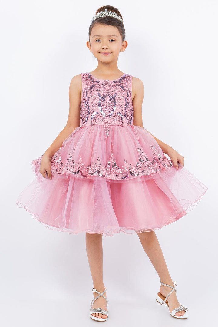 Girls Beaded Short Sleeveless Dress by Cinderella Couture 9132