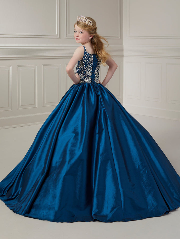 Girls Beaded Taffeta Gown by Tiffany Princess 13721