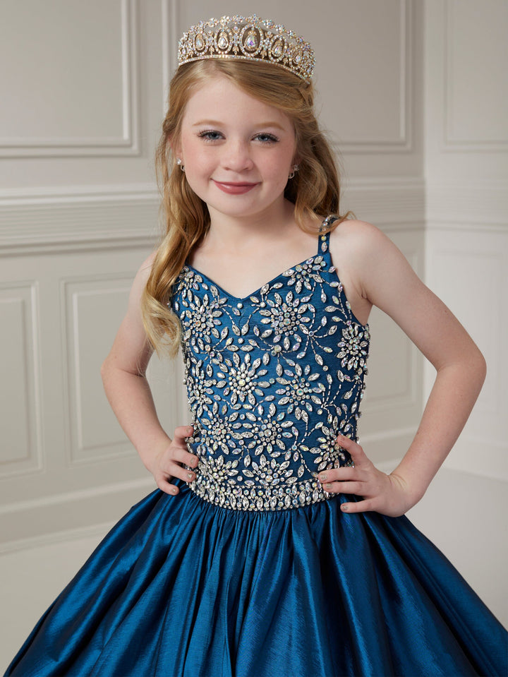Girls Beaded Taffeta Gown by Tiffany Princess 13721