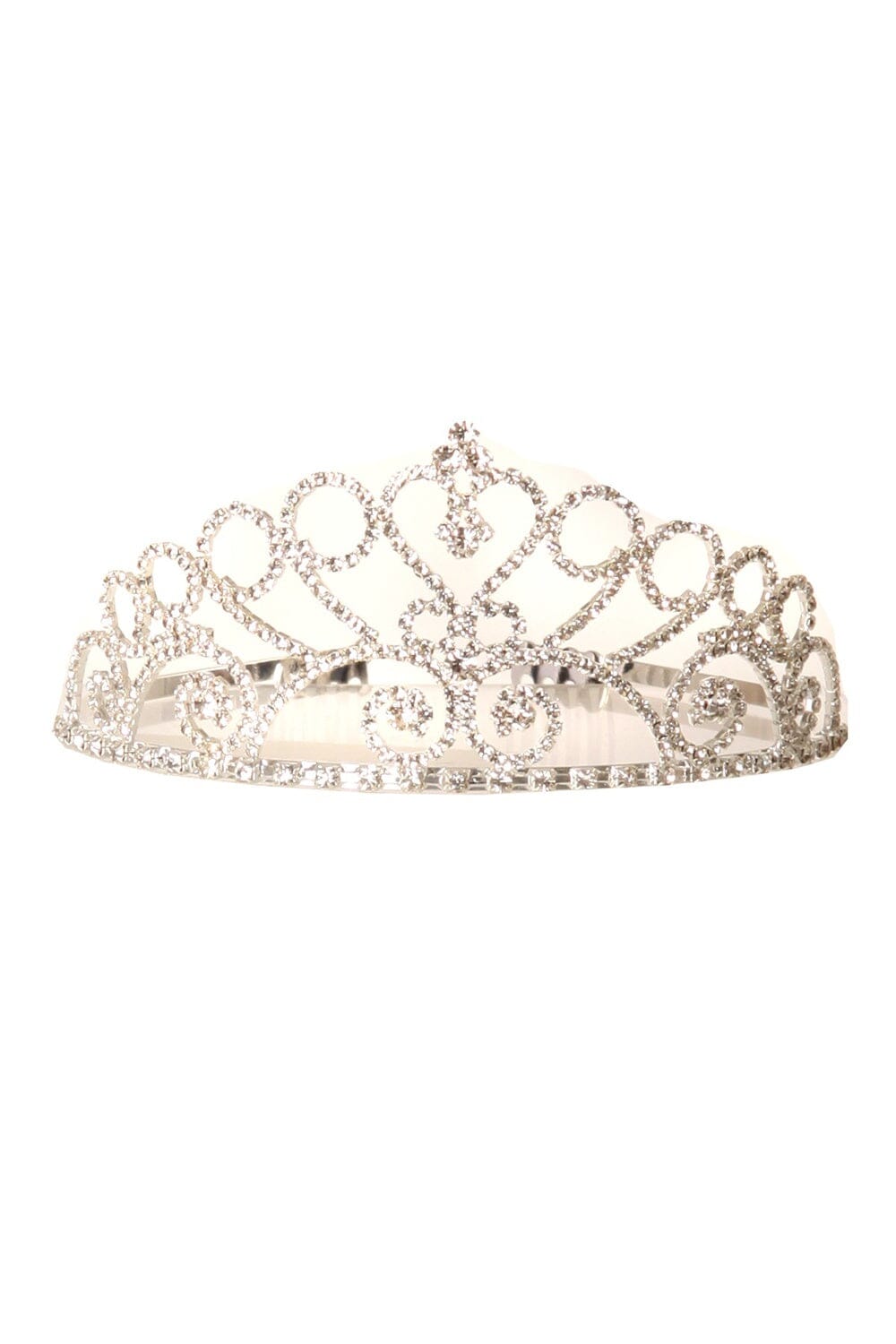 Girls Clear Rhinestone Heart Tiara with Comb