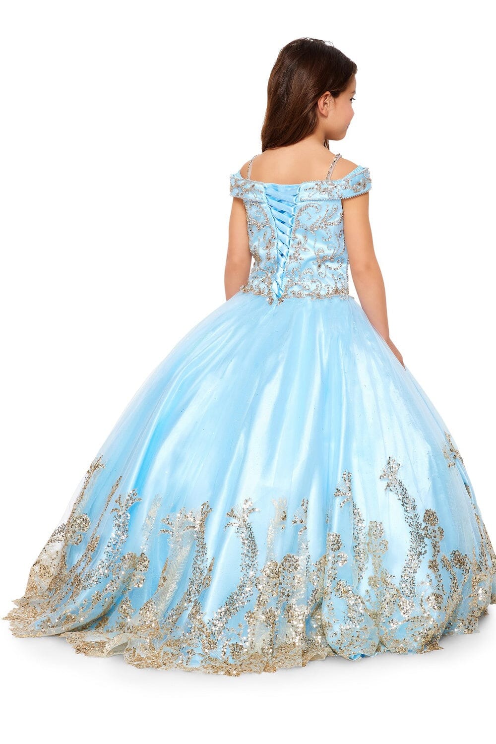 Girls Cold Shoulder Ball Gown by Cinderella Couture 8017