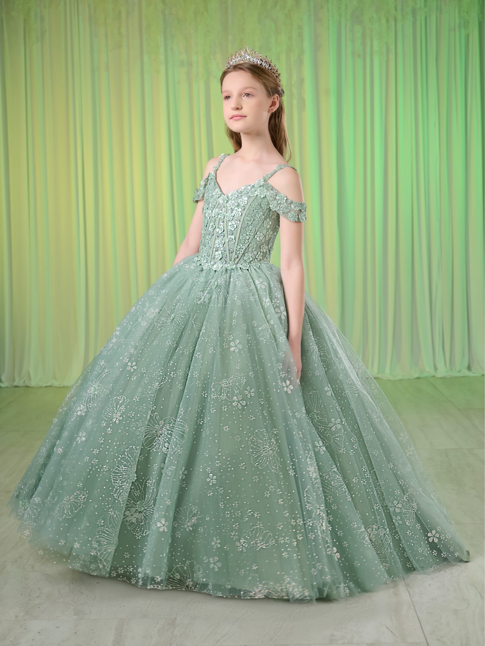 girls-cold-shoulder-gown-by-