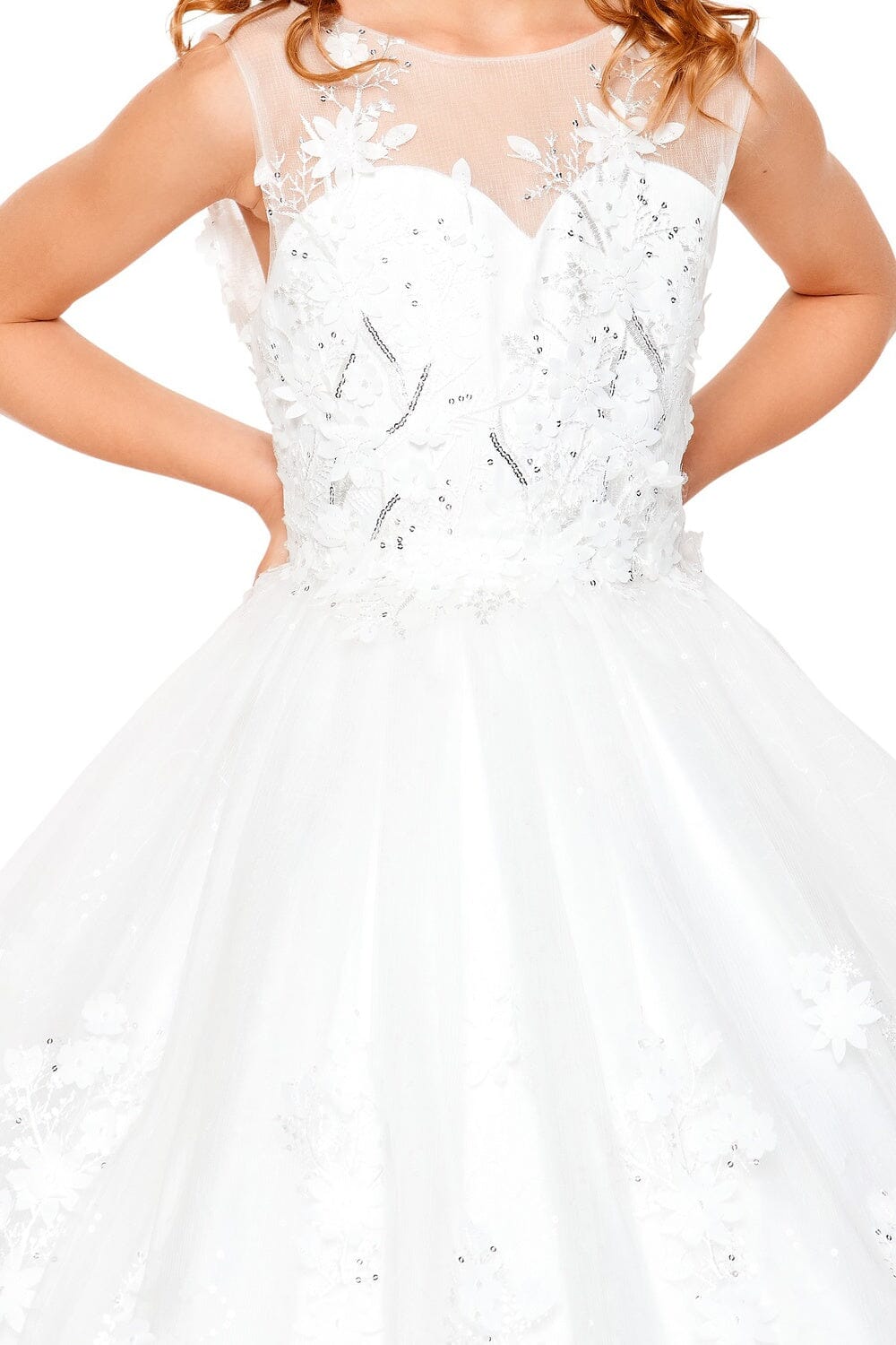Girls Floral Applique Gown by Cinderella Couture 5108