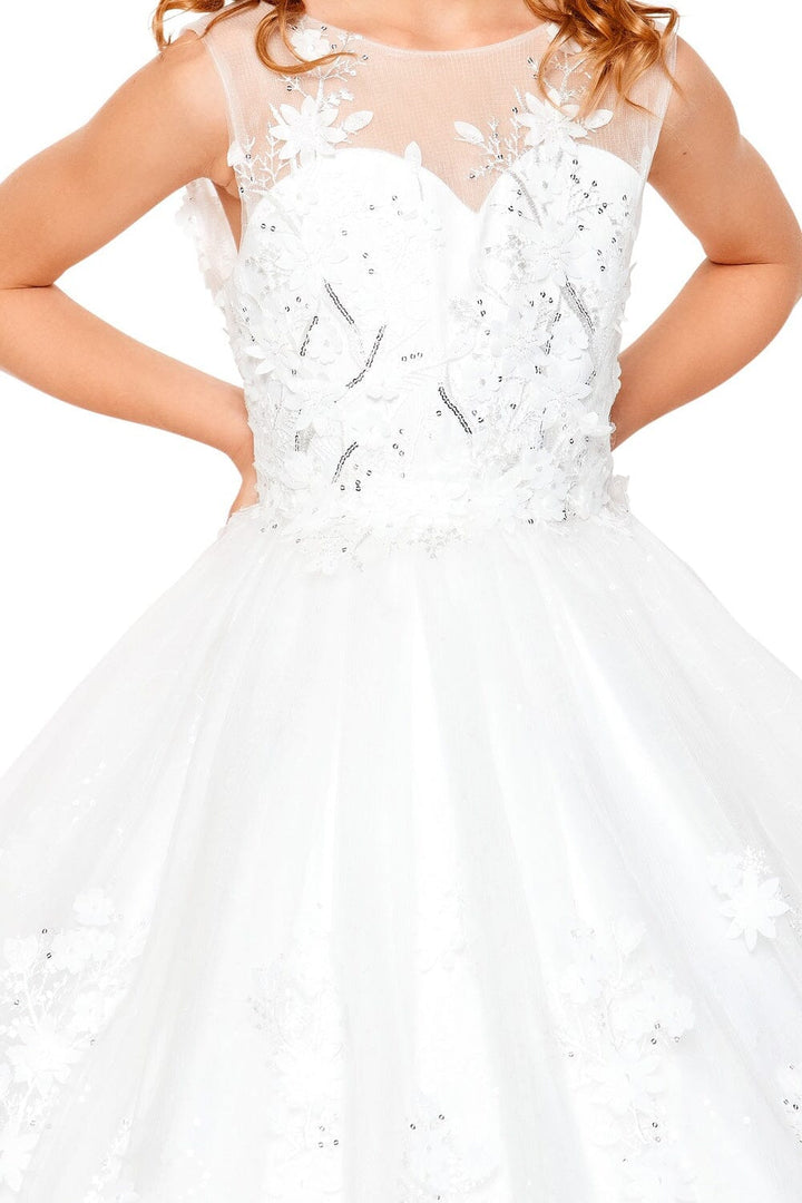 Girls Floral Applique Gown by Cinderella Couture 5108