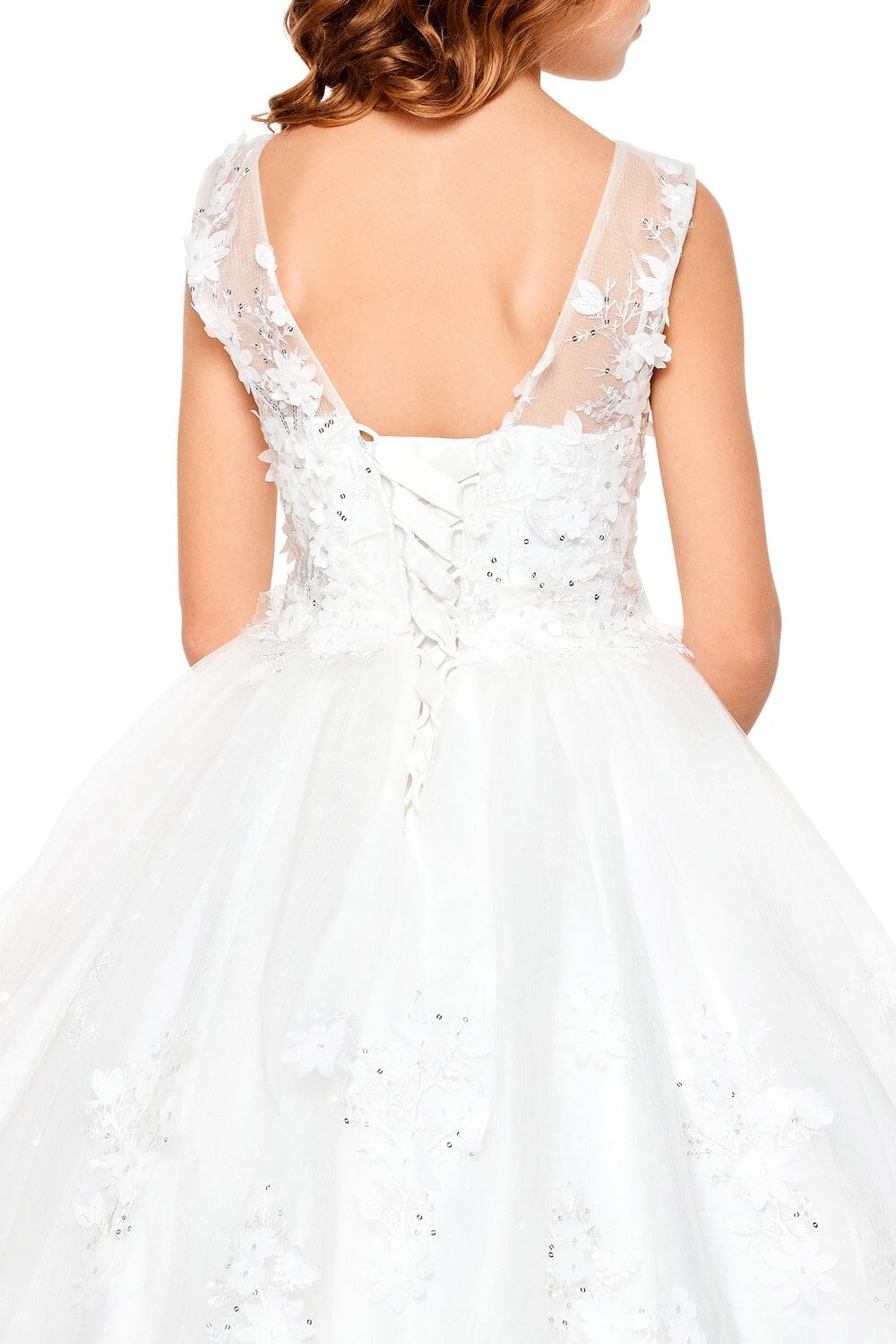 Girls Floral Applique Gown by Cinderella Couture 5108