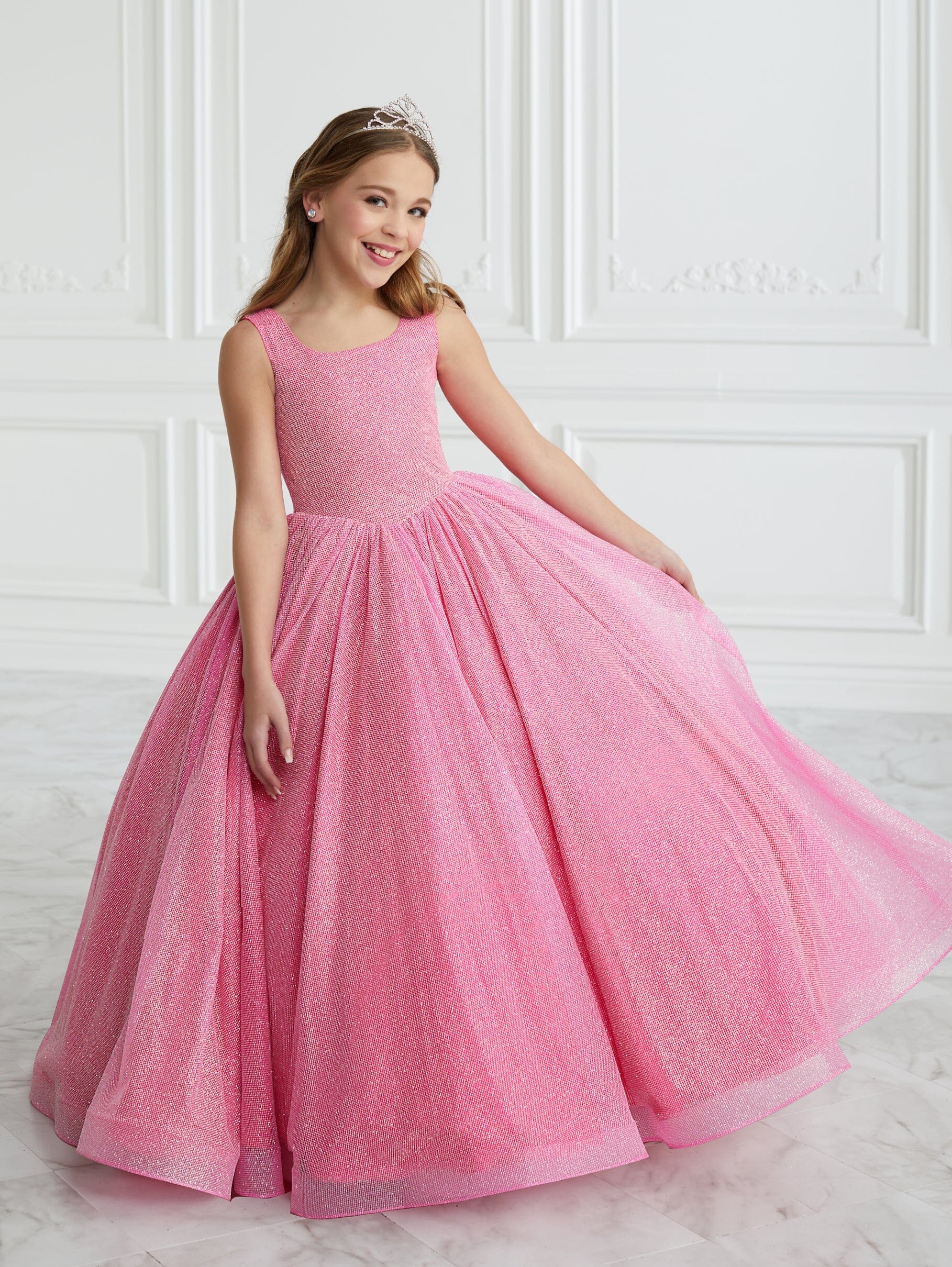 【最終値下げ】Treat Girl's tulle frill jersey girls-glitter-sleeveless-gown-