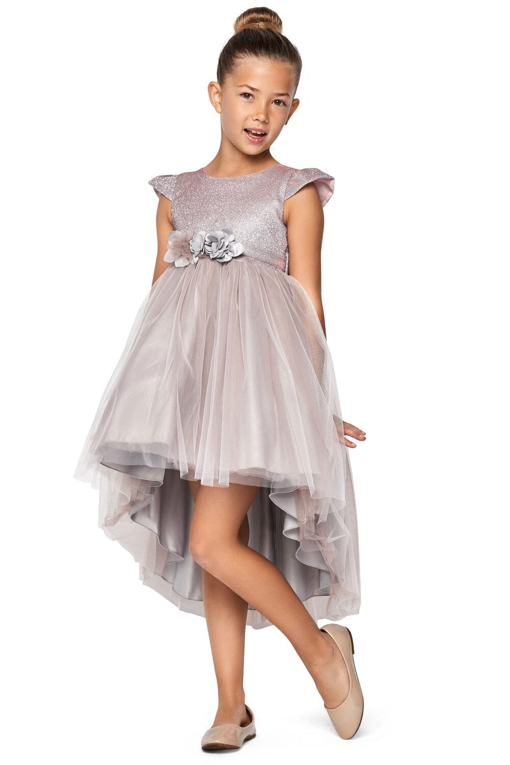 Cinderella Couture Little Girls Mauve Glitter Hi-Low Flower Girl Dress 2t-6, 6 Cinderella Couture Little Girls Mauve Glitter Hi-Low Flower Girl Dress 2t-6, 6