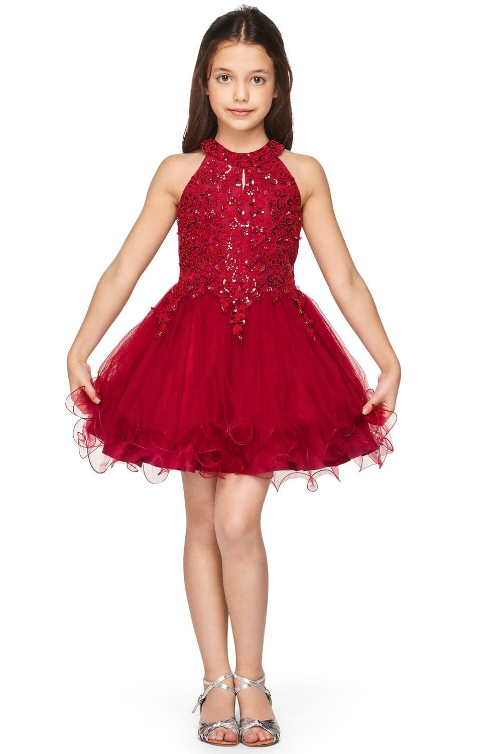 princess polly baby blue dress Amaya Satin Halter Mini Dress Burgundy main image 0