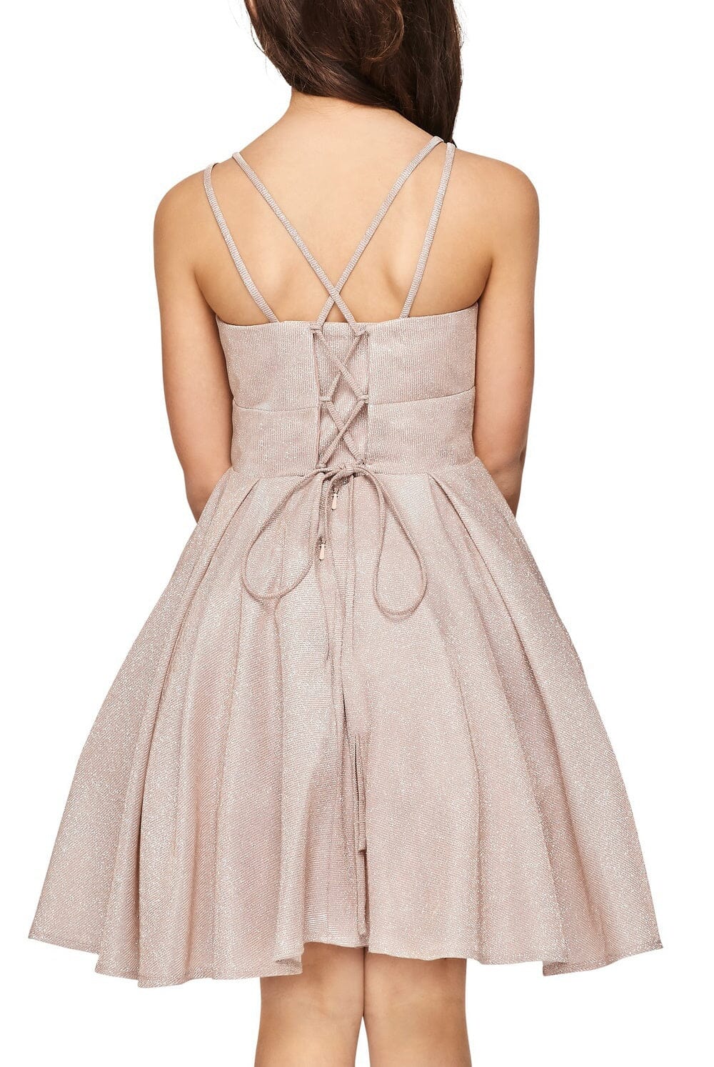 Girls Short Sleeveless Metallic Dress by Cinderella Couture 8011