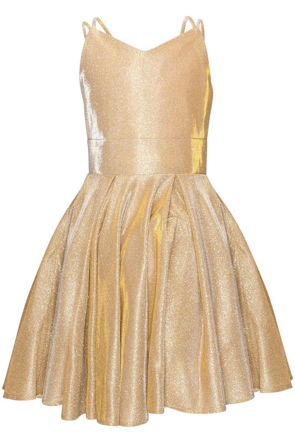 Girls Short Sleeveless Metallic Dress by Cinderella Couture 8011