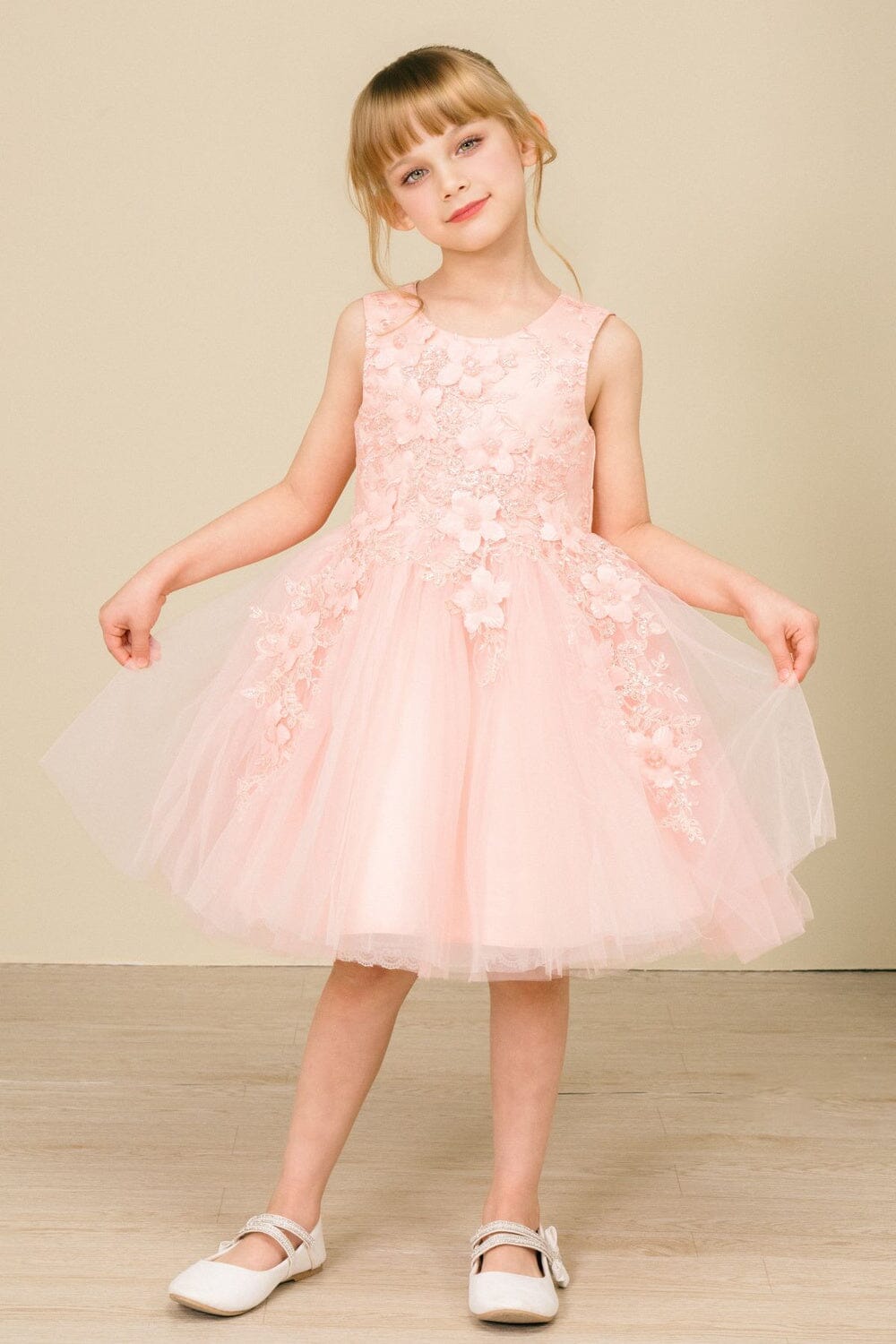 Girls Short Tulle Dress with 3D Flowers by Cinderella Couture 9040 ABC Fashion Girls Short Tulle Dress with 3D Flowers by Cinderella Couture 9040 ABC Fashion
