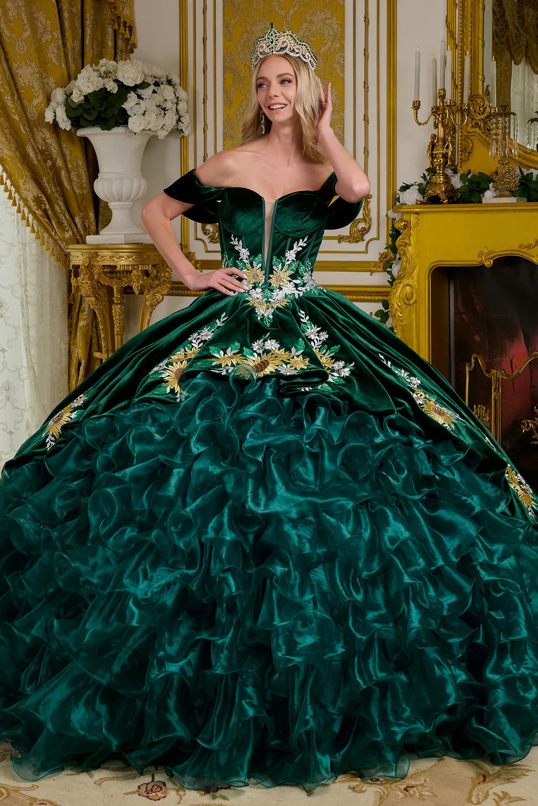 Sweetheart Ruffled Ball Gown by Elizabeth K GL3637 Sweetheart Ruffled Ball Gown by Elizabeth K GL3637