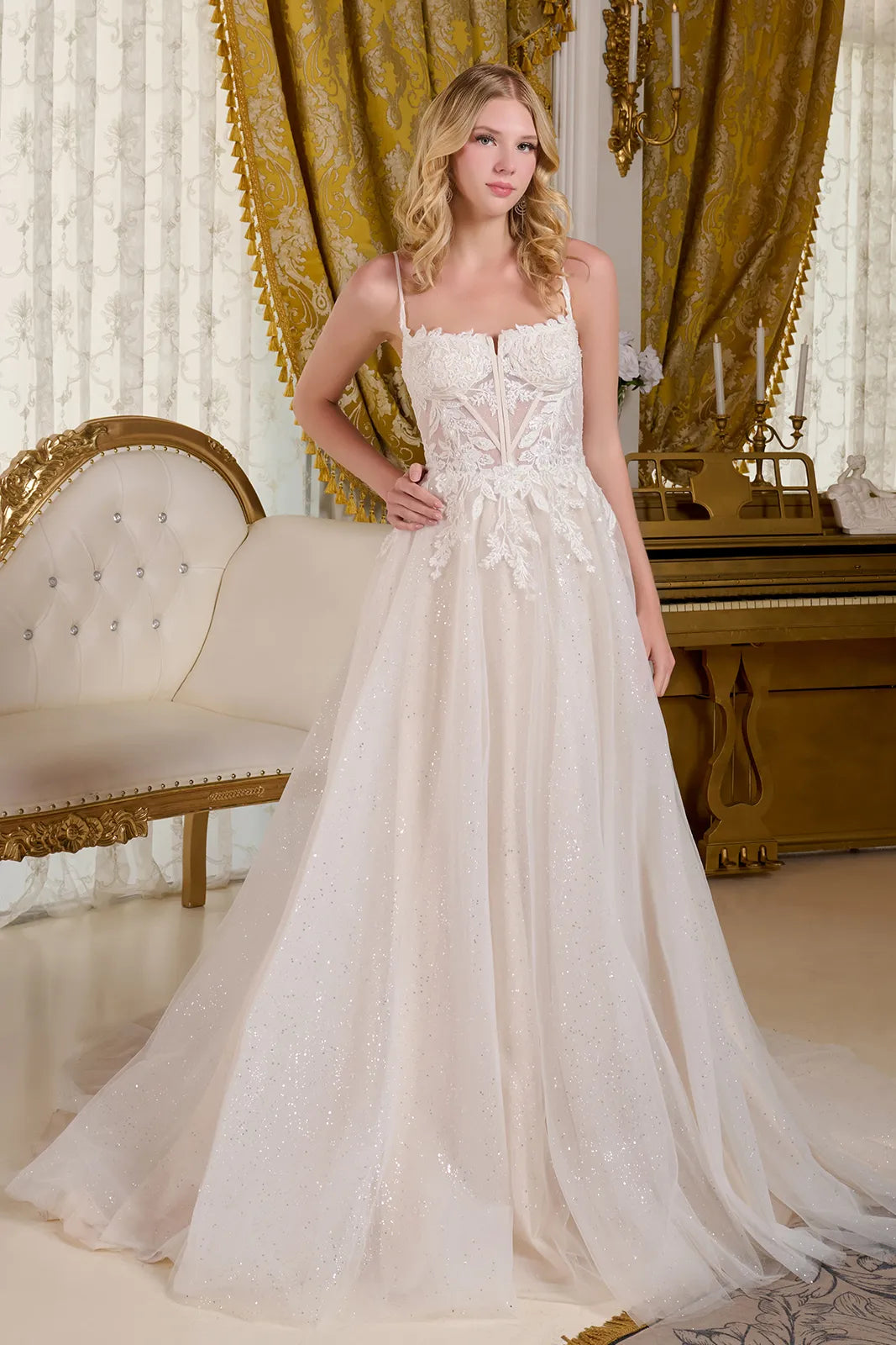 Elizabeth K Sleeveless Bridal Gown GL3663 - Formal Dress Shops Off White / L