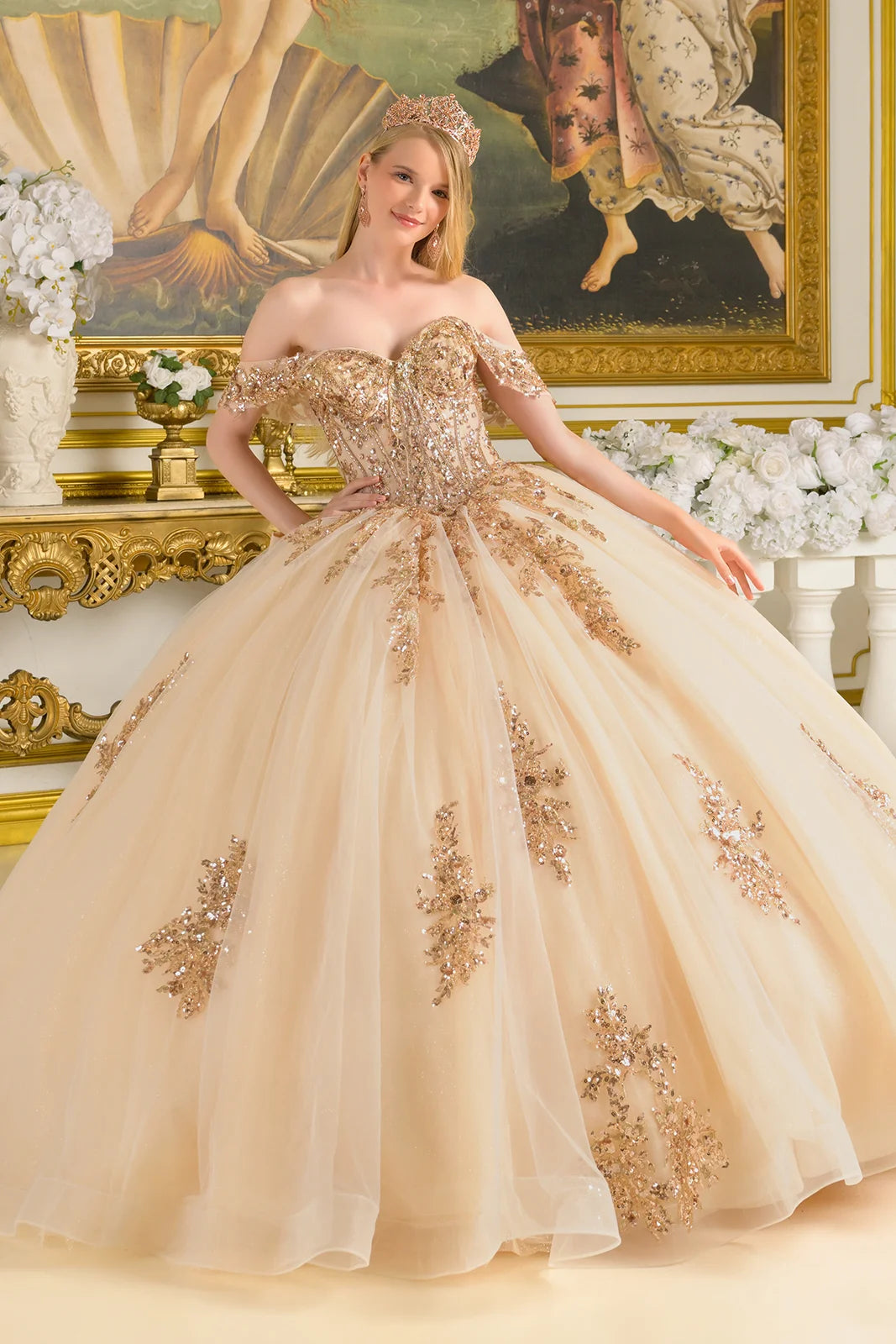 Off Shoulder Ball Gown by Elizabeth K GL3816 – ABC Fashion