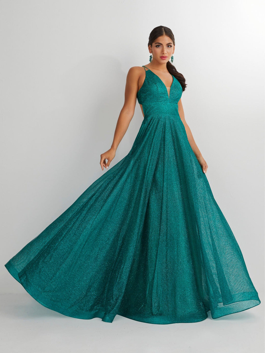 Glitter Tulle Sleeveless A-line Gown by Studio 17 12895