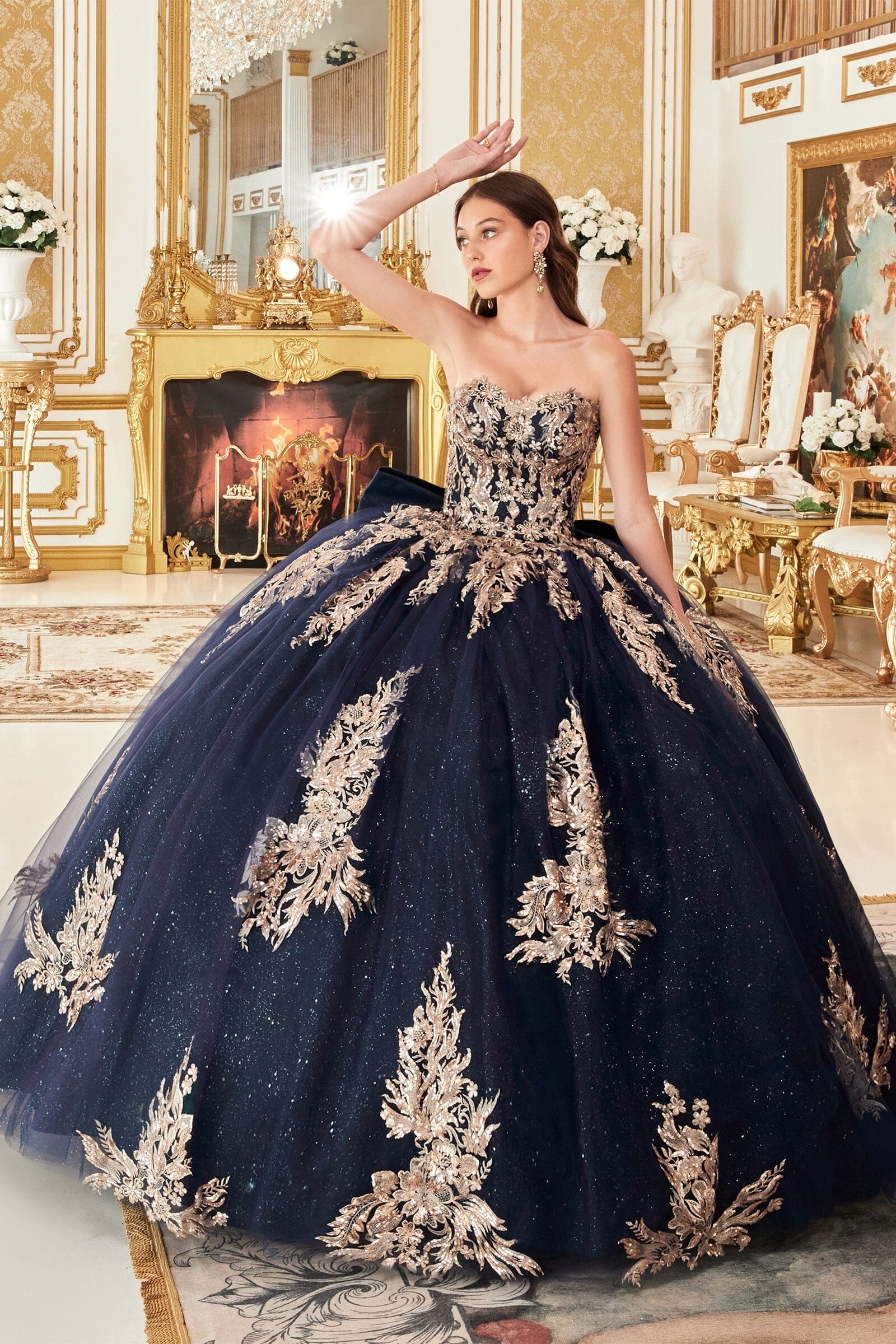 Lace Applique Strapless Ball Gown by Ladivine 15715 ABC Fashion Lace Applique Strapless Ball Gown by Ladivine 15715 ABC Fashion