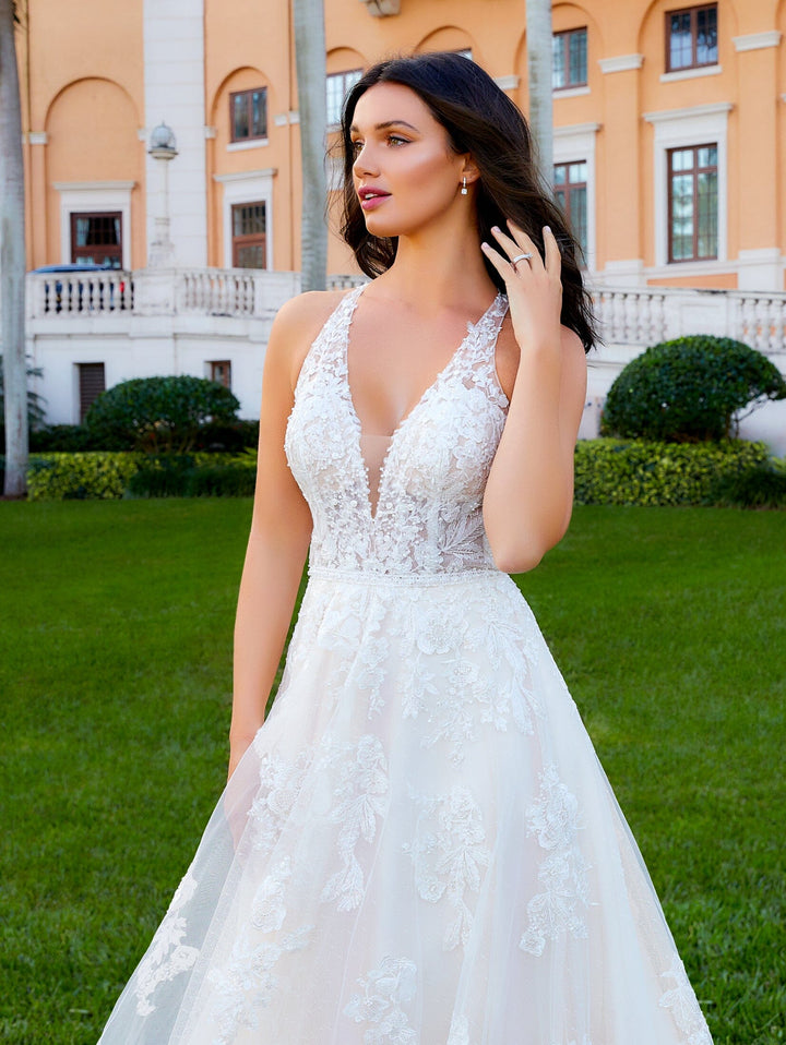 Lace Halter A-line Bridal Gown by Adrianna Papell 31189