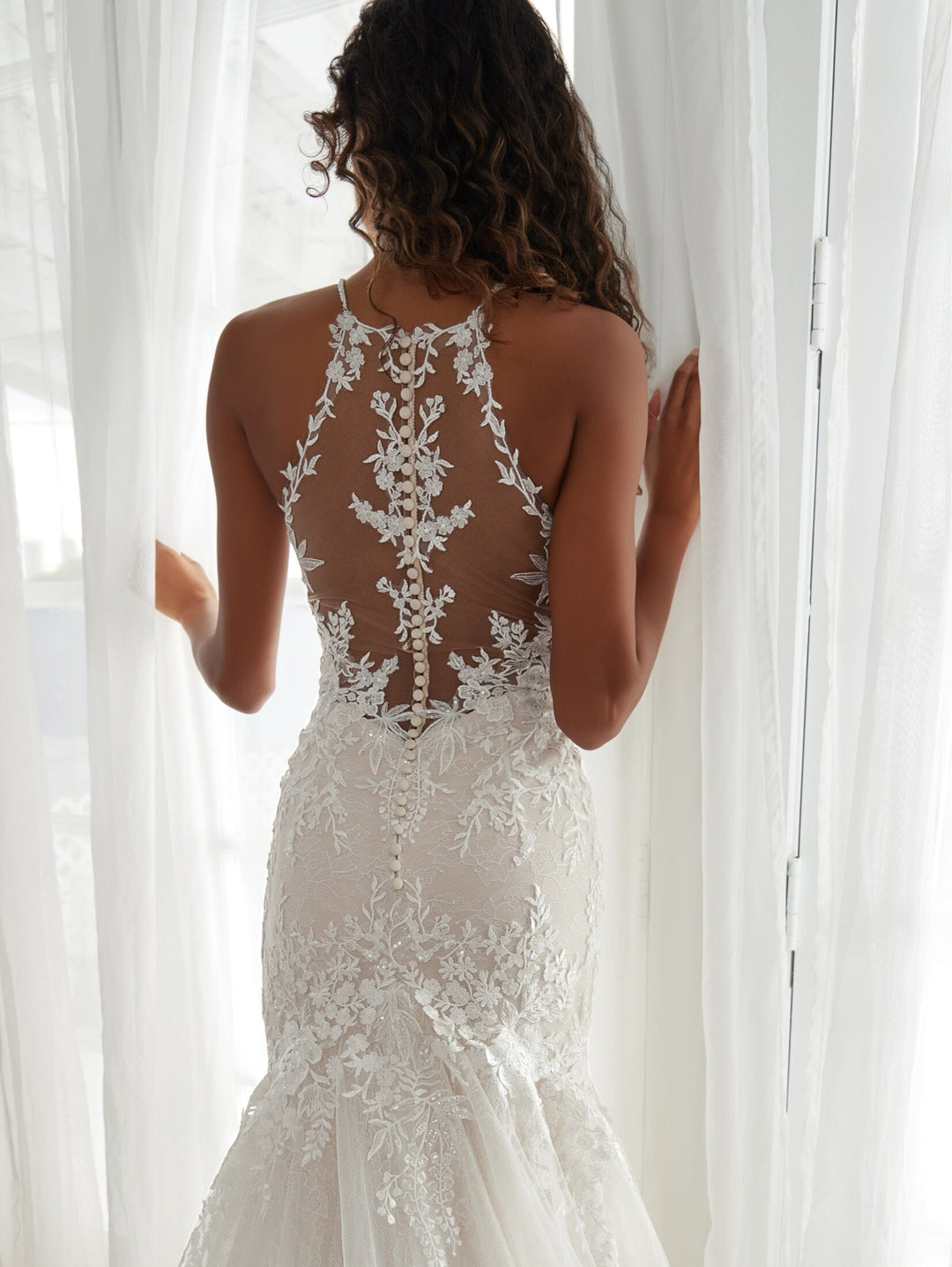 Lace Halter Mermaid Bridal Gown by Adrianna Papell 31226