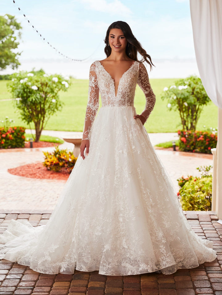 Lace Long Sleeve Wedding Gown by Adrianna Papell 31205