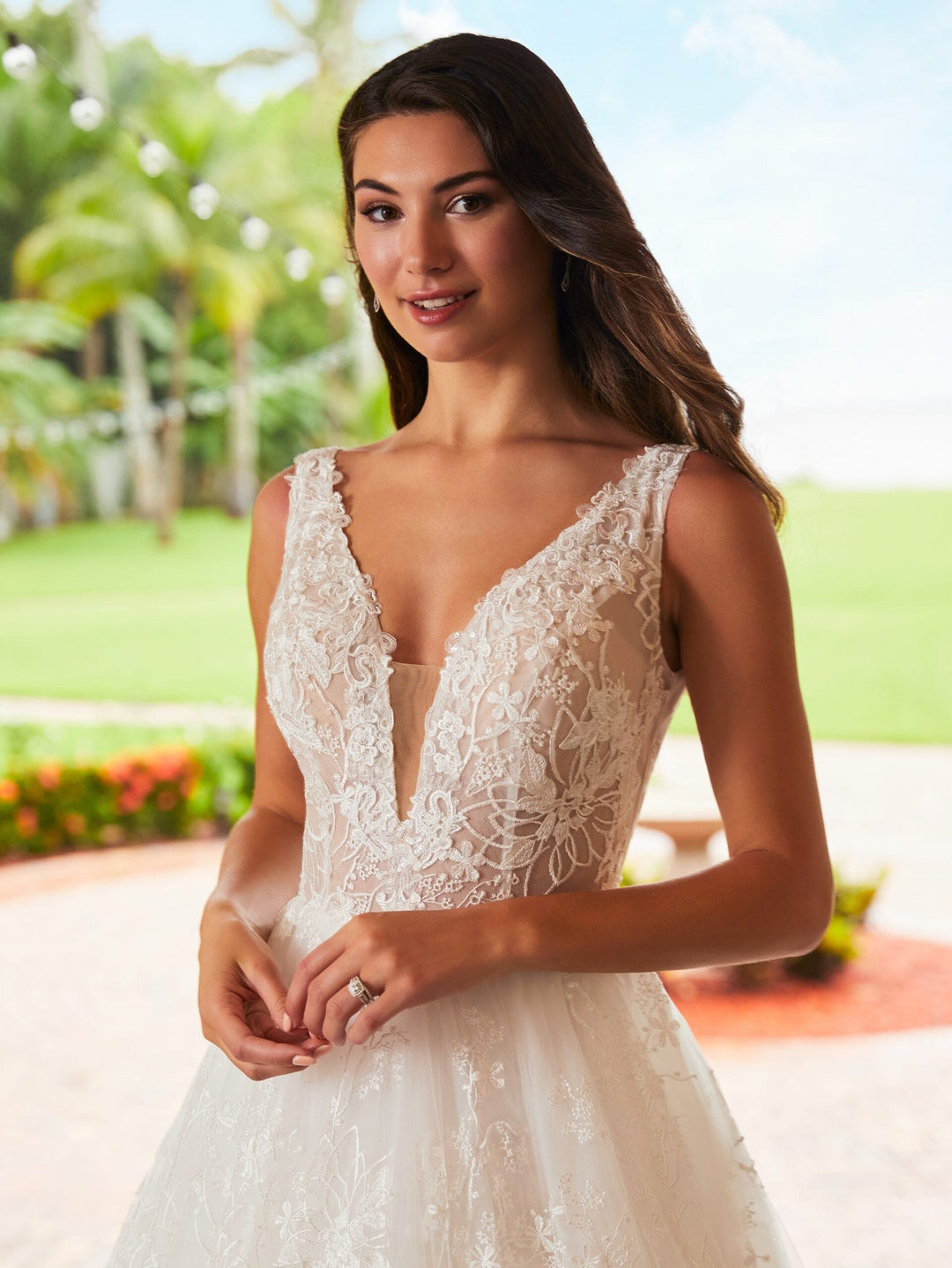 Lace Long Sleeve Wedding Gown by Adrianna Papell 31205