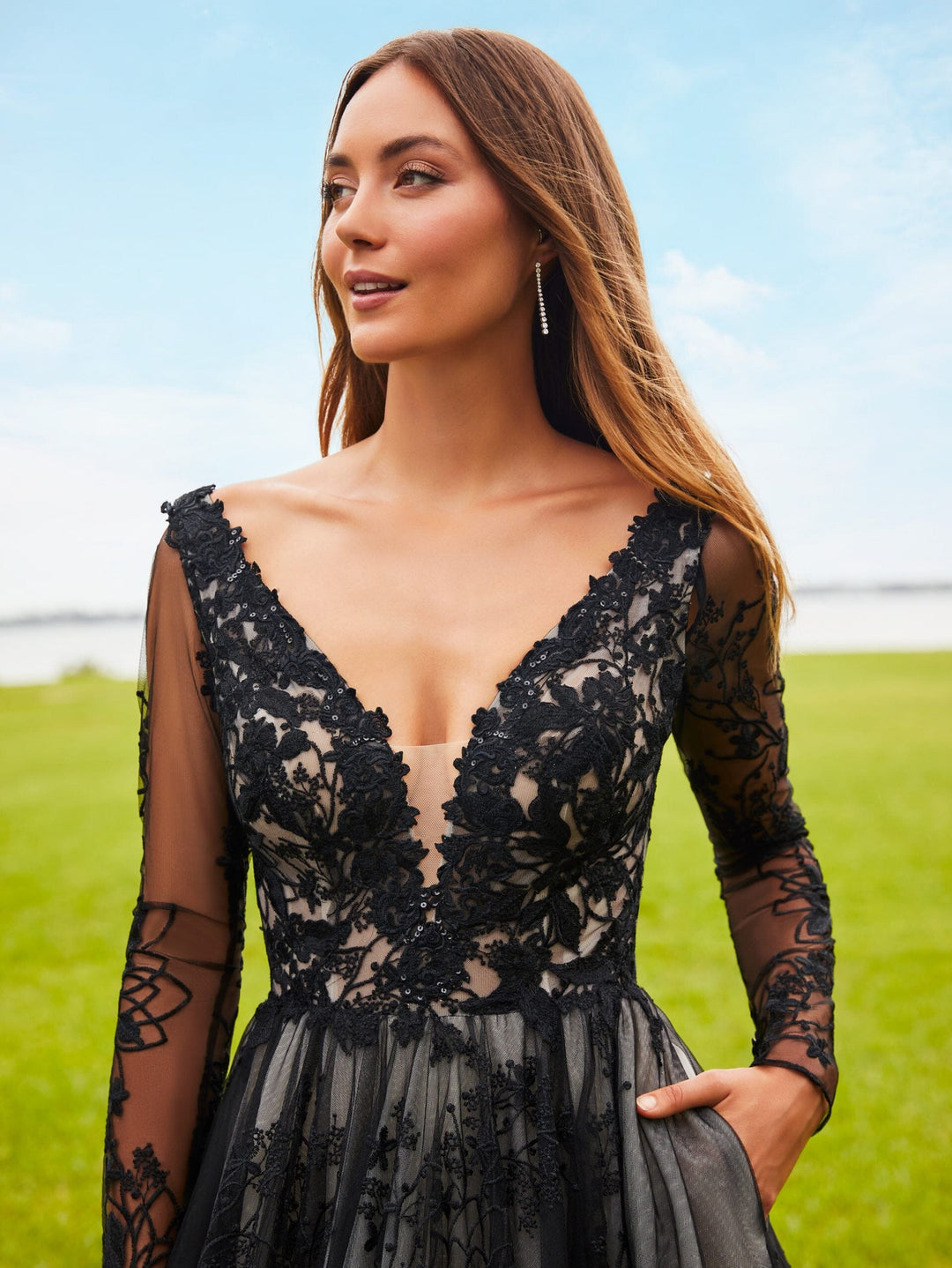 Lace Long Sleeve Wedding Gown by Adrianna Papell 31205