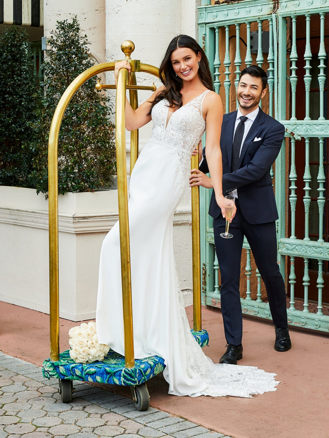 Lace V-Neck Mermaid Bridal Gown by Adrianna Papell 31194