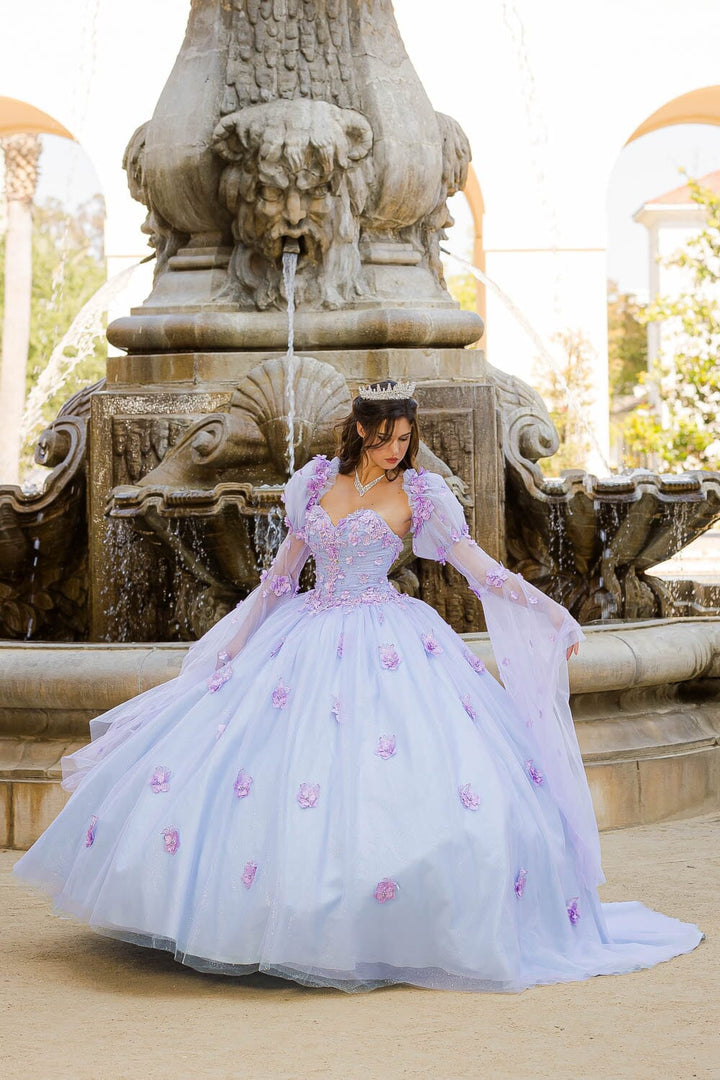 Long Sleeve Strapless Ball Gown by Petite Adele PQ1035