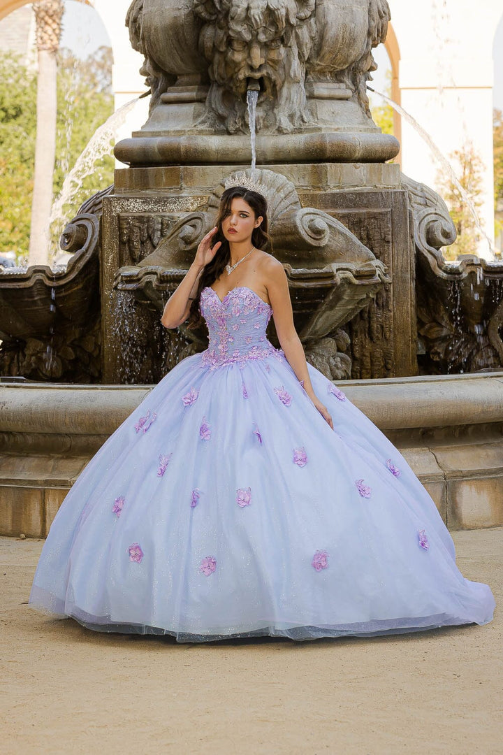 Long Sleeve Strapless Ball Gown by Petite Adele PQ1035