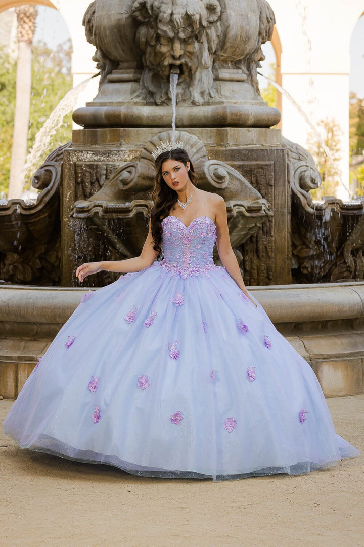 Long Sleeve Strapless Ball Gown by Petite Adele PQ1035