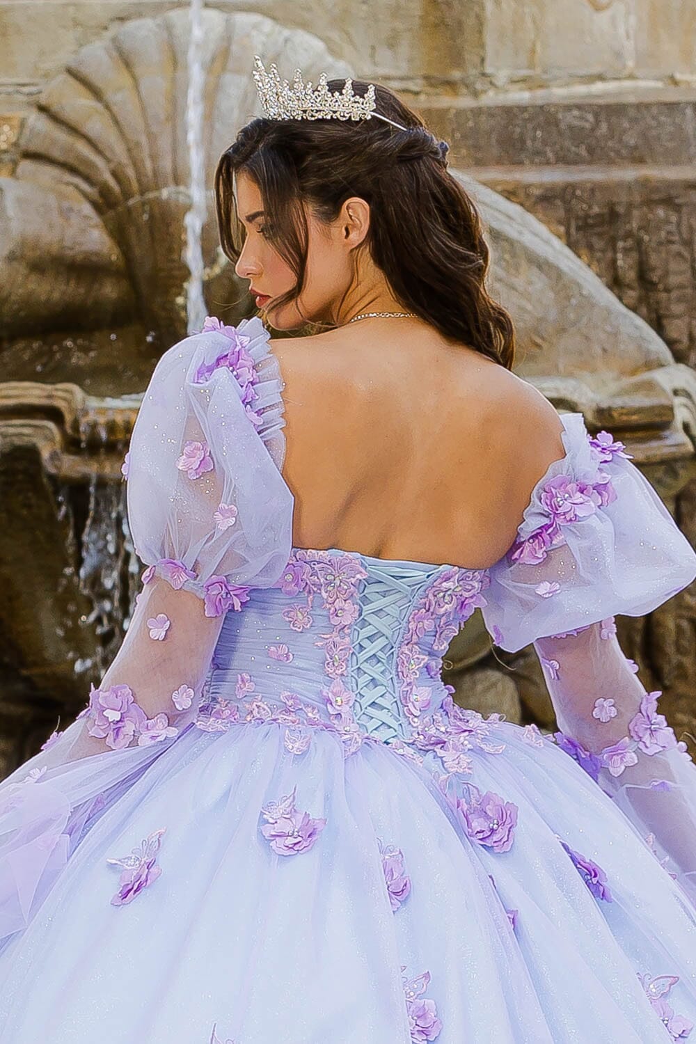 Long Sleeve Strapless Ball Gown by Petite Adele PQ1035